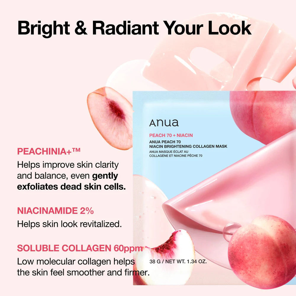 [ANUA] Peach 70 Niacin Brightening Collagen Mask