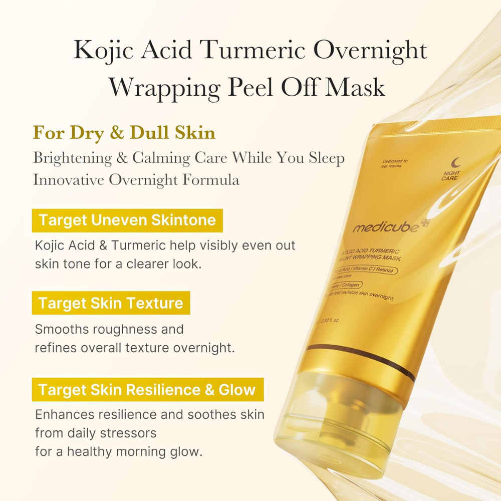 [MEDICUBE] Kojic Acid Turmeric Night Wrapping Mask