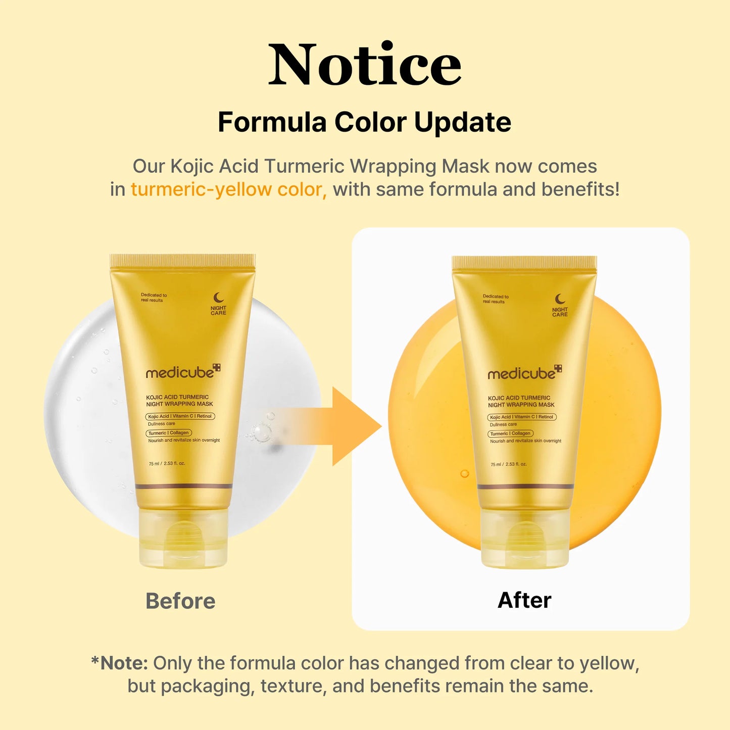 [MEDICUBE] Kojic Acid Turmeric Night Wrapping Mask